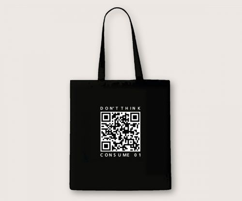 QR Code Don't Think Consume tote bag